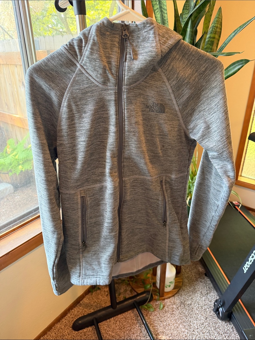 The North Face Gray Heather Full-Zip Hoodie